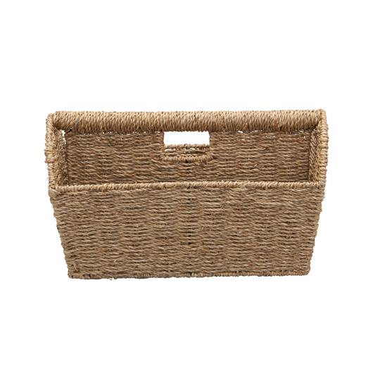 Household Essentials 16.5" Wide Seagrass Rectangular Woven Magazine Rack
